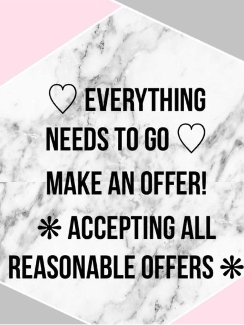 Marble Sale Graphic Sign - Pink, Gray, White